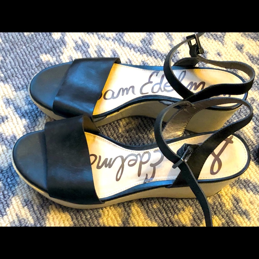 Sam Edelman platform black sandals